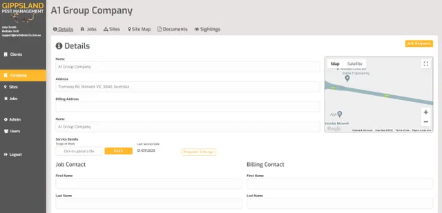 Custom customer management portal